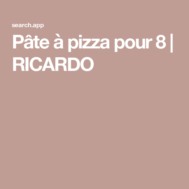 pâte à pizza maison 100 ml