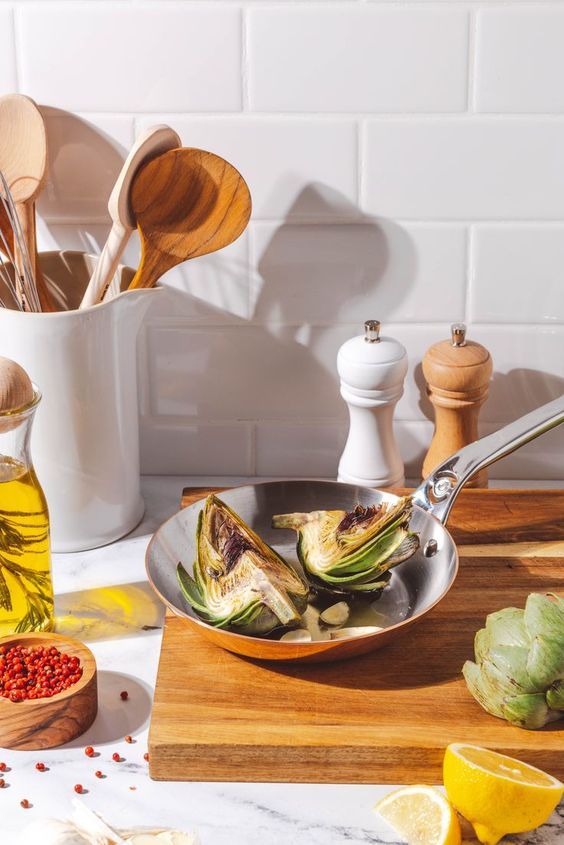 Photographie balance de cuisine flatlay