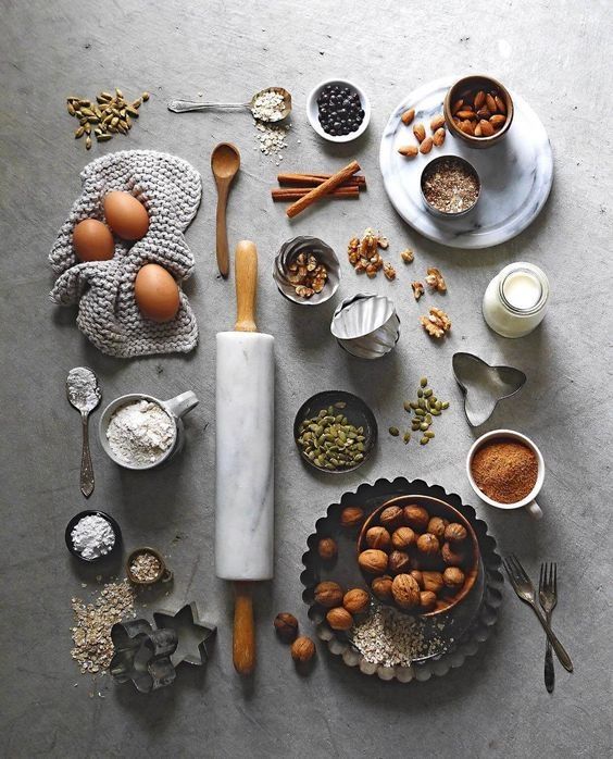 Ingrédients cuisine flatlay