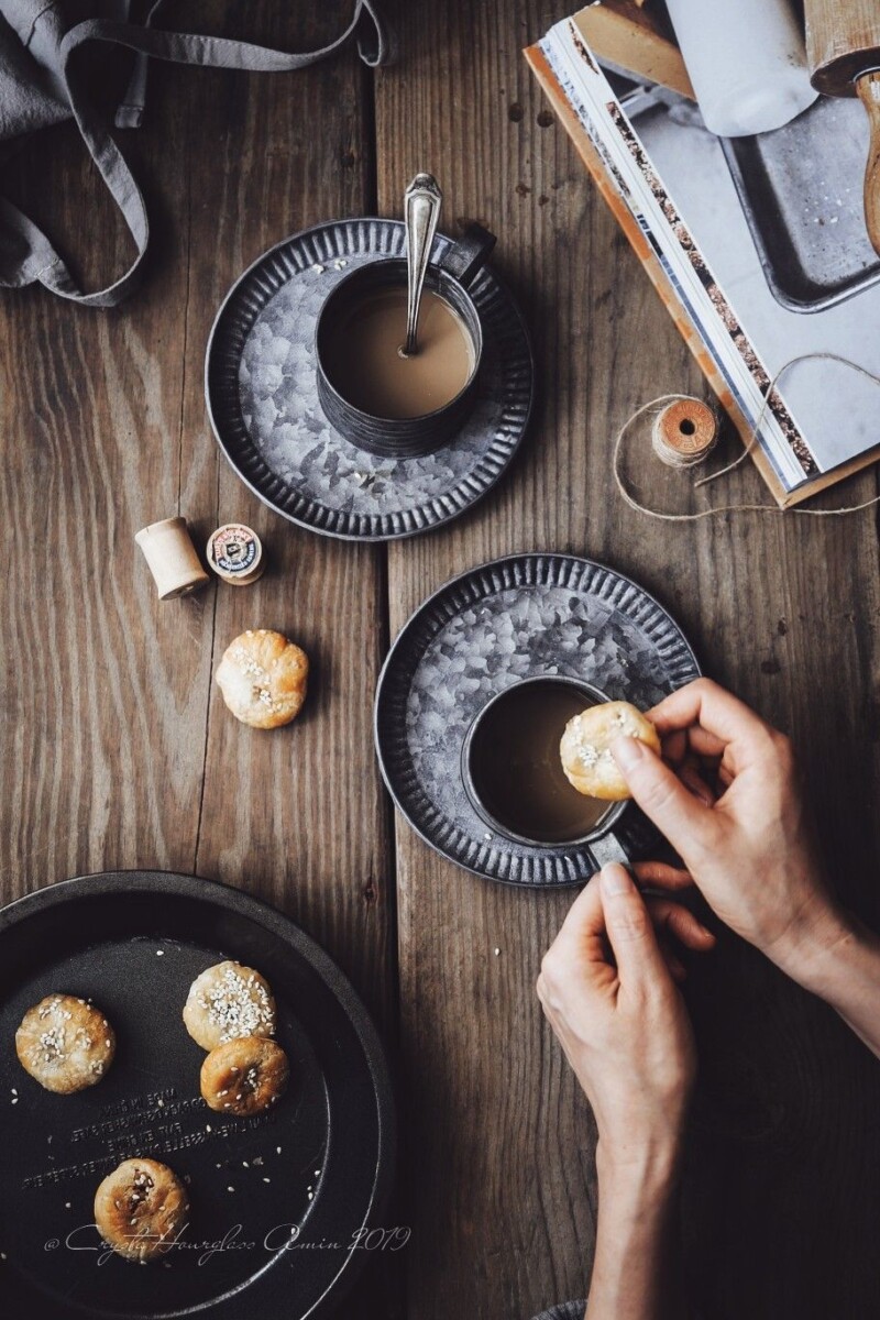 Photographie balance de cuisine flatlay