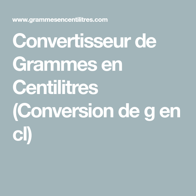 convertir g en cl