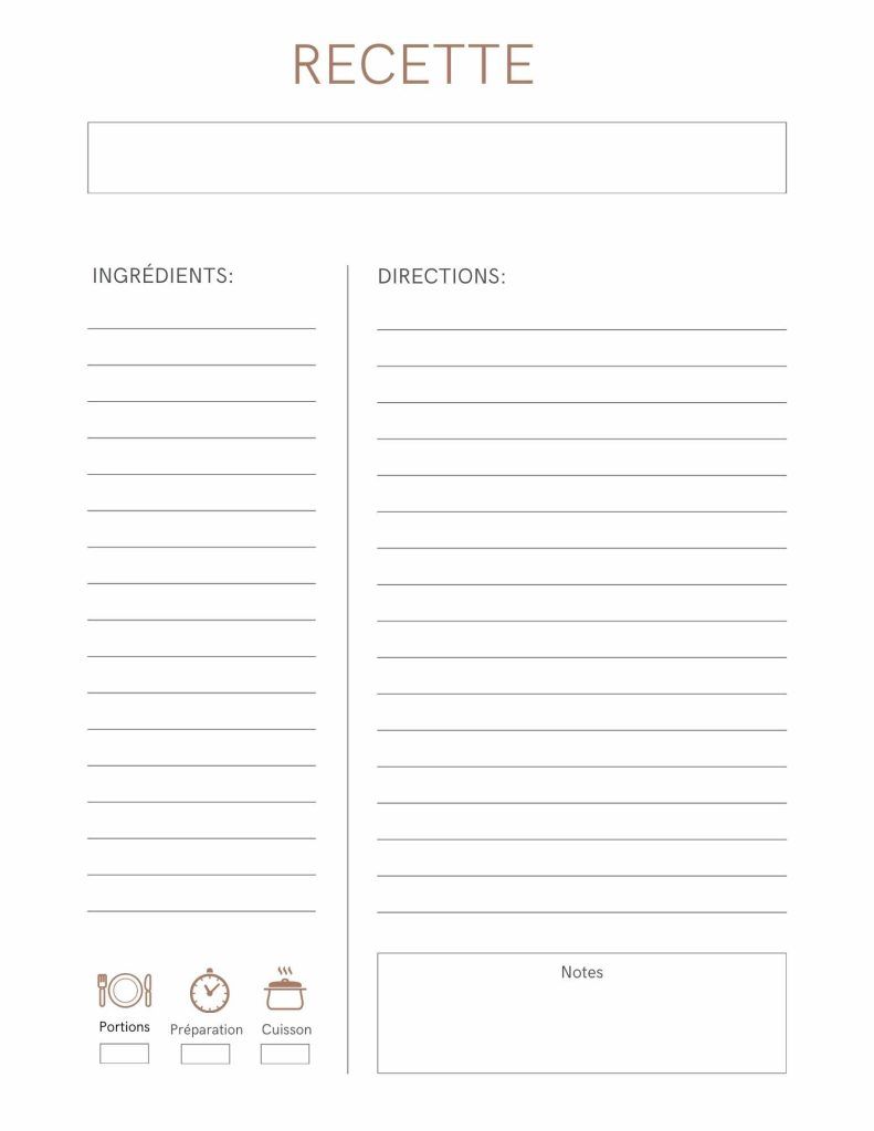 Recette minimaliste mise en page