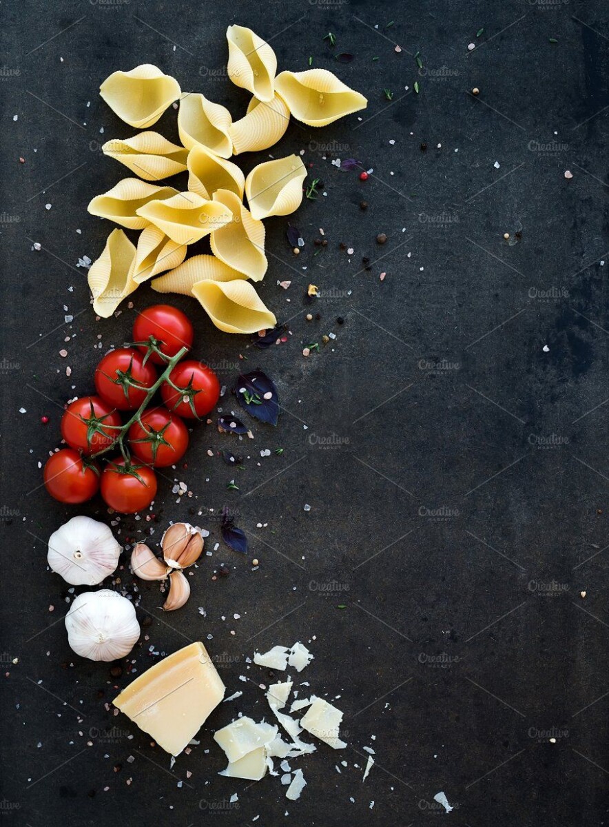 Ingrédients cuisine flatlay